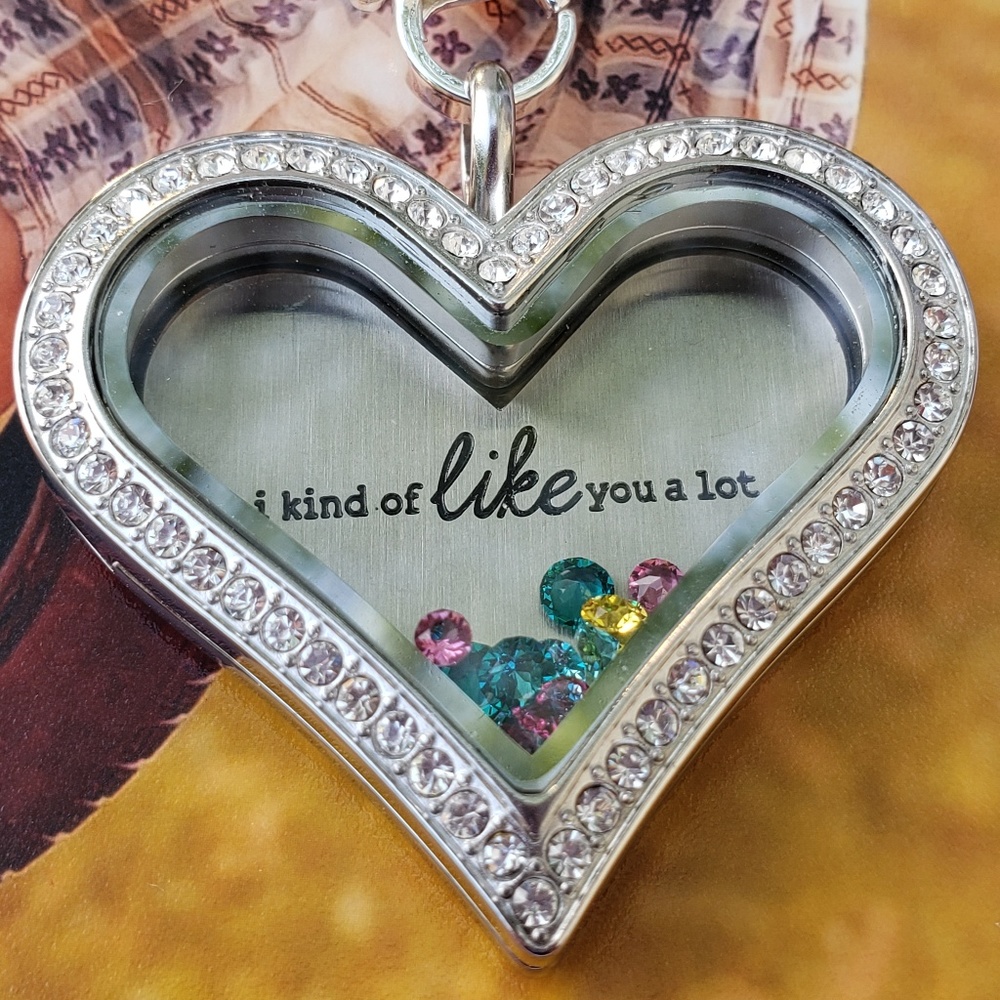 Large Heart Origami Owl Living Locket in Silver
